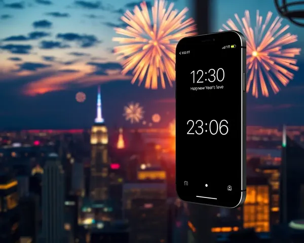 New Year's Eve Cityscape with iPhone Countdown Timer
