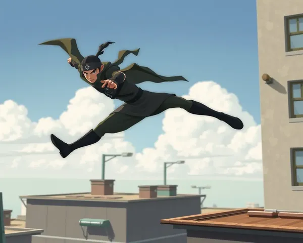 Ninja H2R Leaps Between Buildings with Determined Face