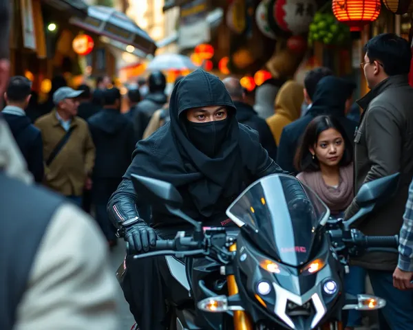 Ninja H2R Sneaks Through Crowded Market with Subtle Smile