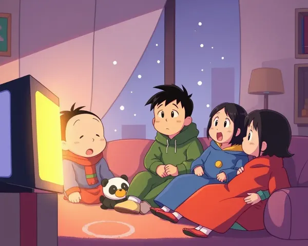 Nobita Family Watches Movie Together at Home