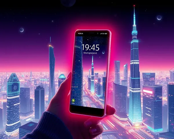 Nokia Lock Screen: Futuristic Cityscape at Night