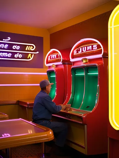Nostalgic Rummy Game in Classic Diner Setting