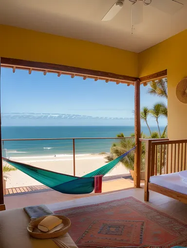 Ocean-View Hostel Room with Private Balcony