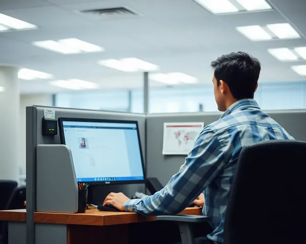 Office Cubicle with Blank Computer Screen: Mundane Mundane Mundane PNG