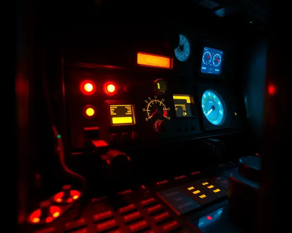 Oil Rig Control Panel with Flashing Lights