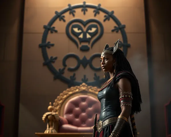 Okoye Guards Wakandan Throne in 4K Image