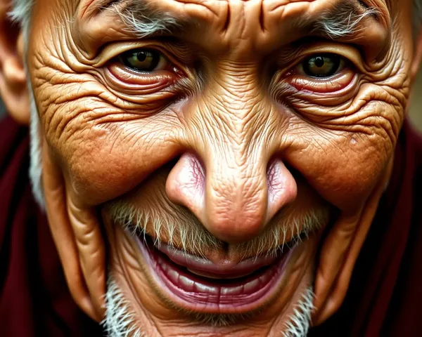 Old Monk's Wise and Humble Face