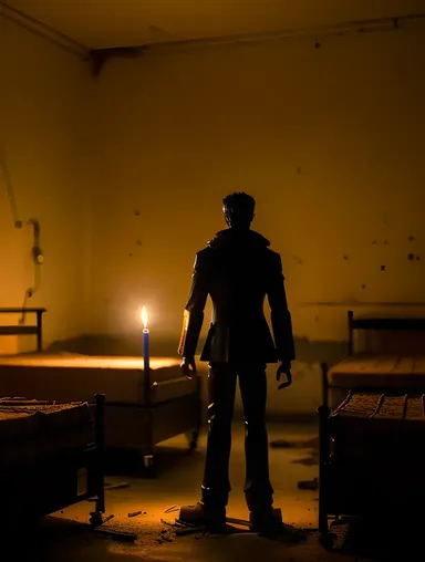 Ominous Nude Anime Figure in Abandoned Asylum