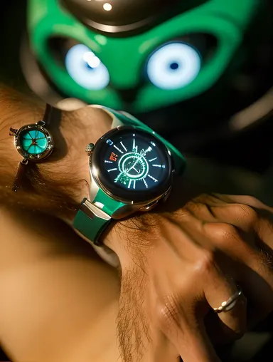 Omnitrix Device Glows Brightly with Alien Symbols