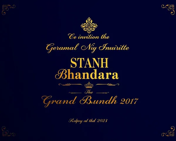 Opulent Bhandara Event Invitation with Gold Foil Stamp