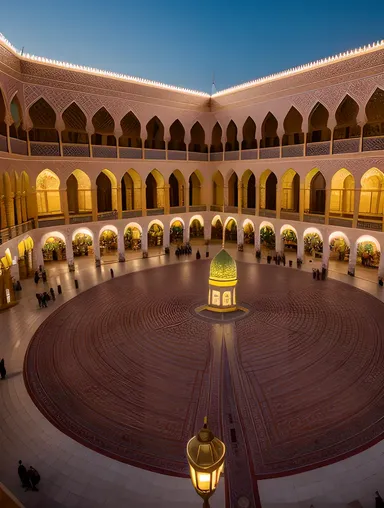 Ornate Masjid Nabawi Interior for Prayer