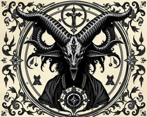 Ornate Portrait of Baphomet with Symbolism
