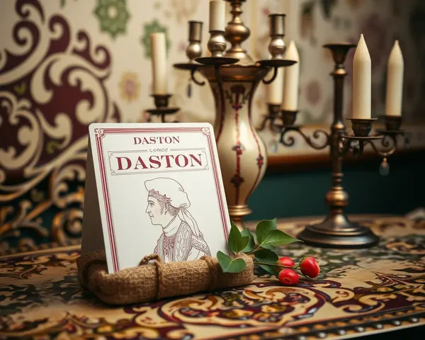 Ornate Table Setting with Daston Card and Antiques