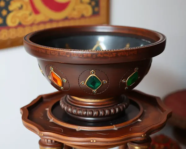 Ornate Wooden Uyyala on Pedestal with Glasswork