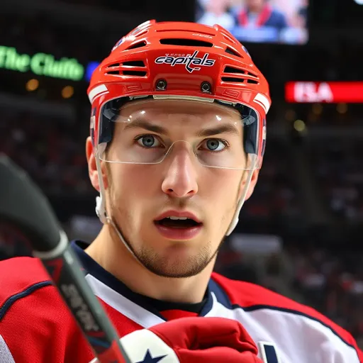Ovechkin's Determined Face on the Hockey Rink