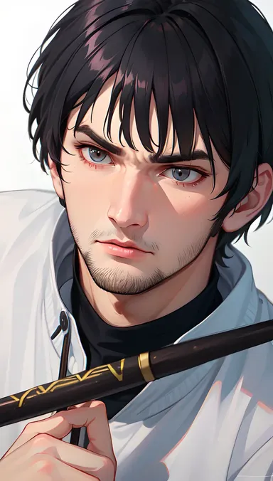 Ovechkin's Determined Face with Hockey Stick in Close-Up