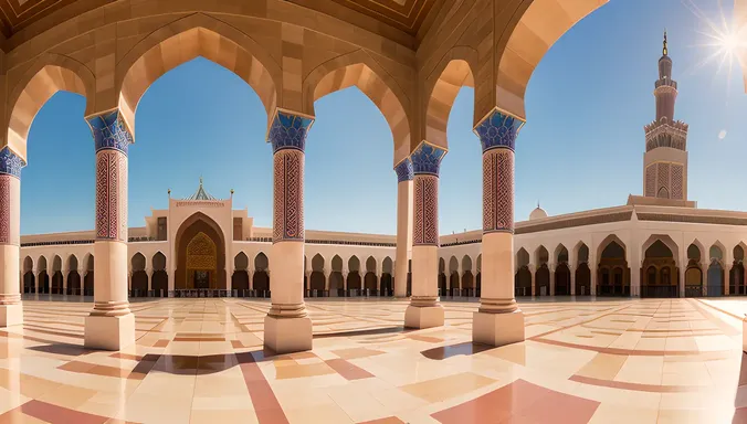 Panoramic View of Masjid Nabawi Exterior Grandeur