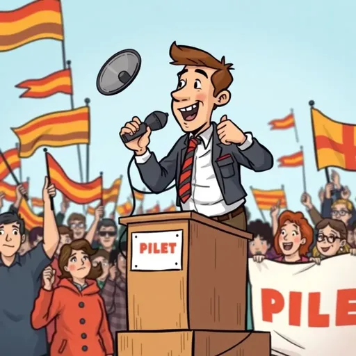 Partylist Candidate Rallies Supporters with Megaphone and Soapbox