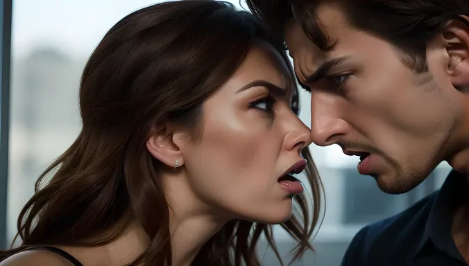Passionate Argument: Girl and Boy's Emotions Run High