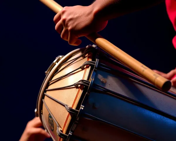 Passionate Dhol Drumming in Dark Blue Night