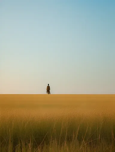 Patient Saitan Waits in Field of Tall Grass