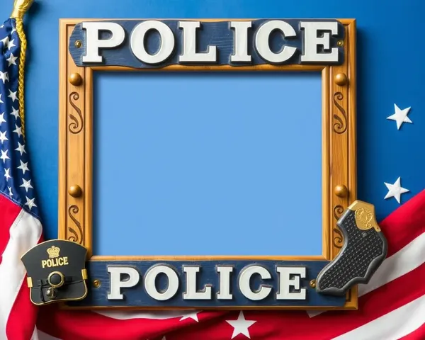 Patriotic Police Photo Frame with American Flag