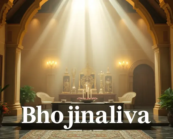 Peaceful Bhojnalaya Banner Conveys Calm and Contemplation.