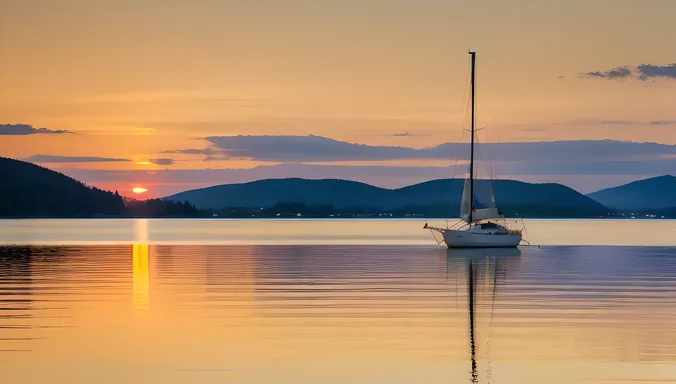Peaceful Evening Atmosphere Captured in Sunset Photo