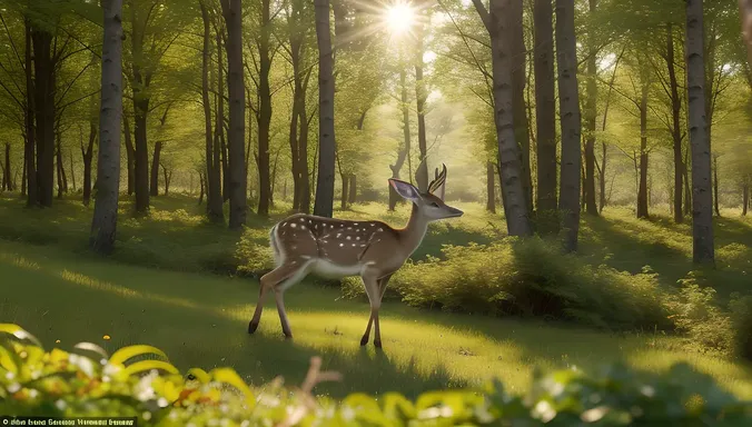 Peaceful Fir Tree in Lush Forest Glade