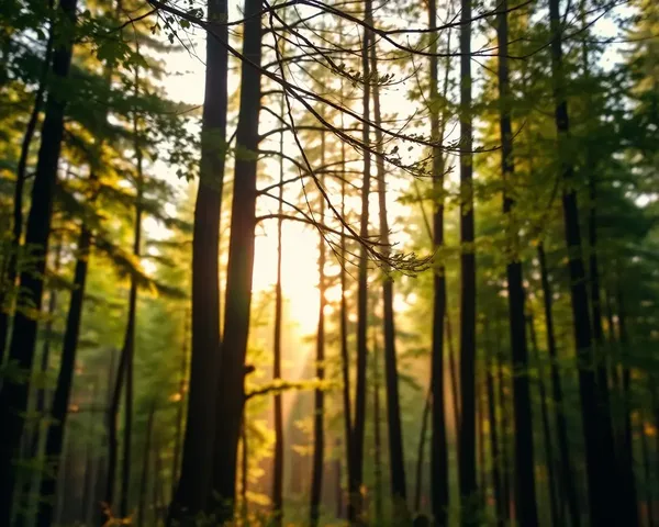 Peaceful Forest Glade in Full HD 1080p Warm Golden Light Background
