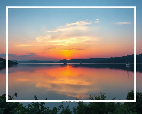 Peaceful Lake Sky with Calm Reflection and Sailboats