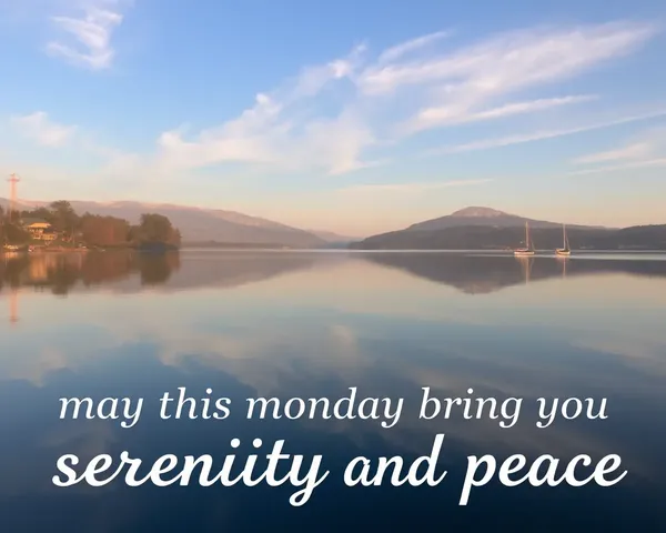 Peaceful Morning Landscape with Serenity and Peaceful Quote