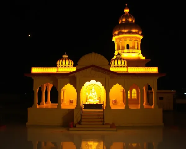Peaceful Sai Baba Samadhi Mandir at Night with Soft Lighting