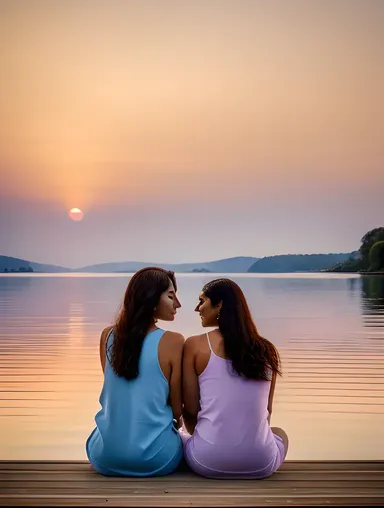 Peaceful Sunset Moment with x Bhabhi on Lake Shore