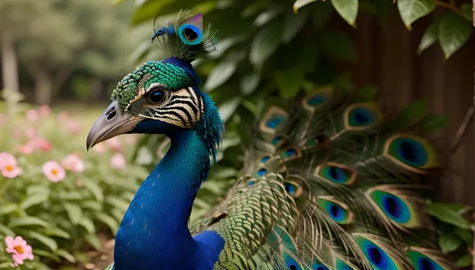Peacock's Kushti Image in Vibrant Nature Scene