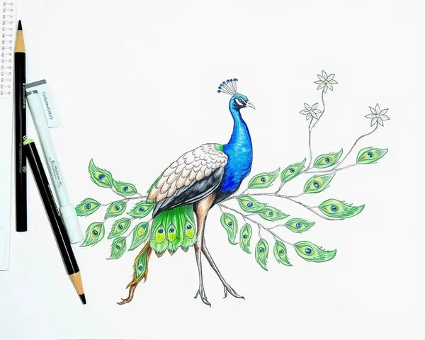 Peacock Drawing Images: A Colorful Masterpiece Unfolds