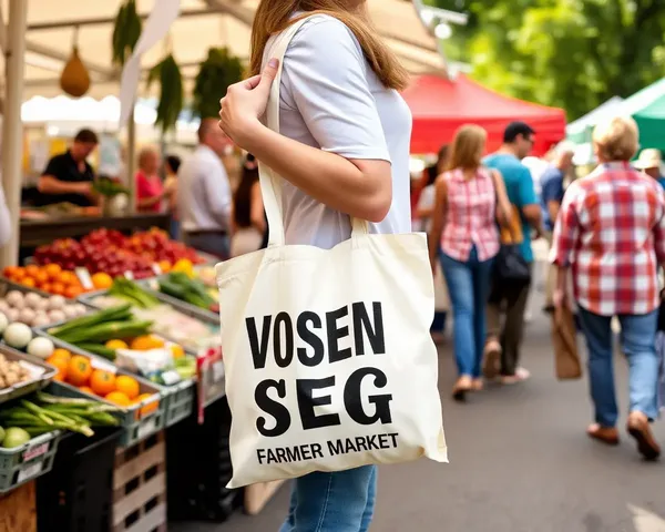 Person Carrying Vseg-Printed Tote Bag at Market