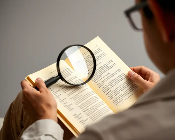 Person Reads Yellow A4 Size Paper with Magnifying Glass