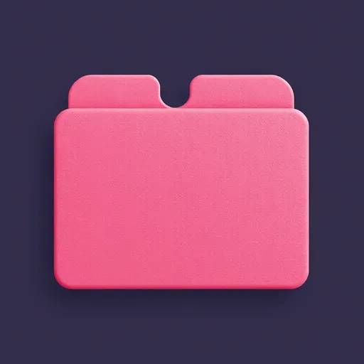 Pink Folder Icon Represents a Document Icon