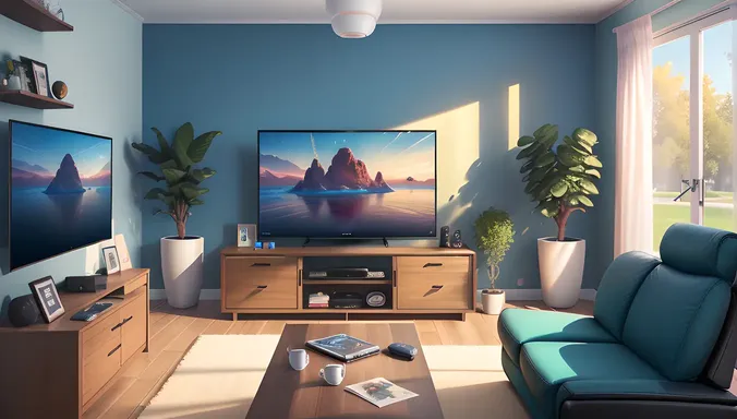 PlayStation 5 Pro Console in Futuristic Living Room Setup