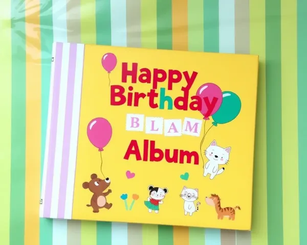 Playful Cartoon Birthday Album with Whimsical Illustrations