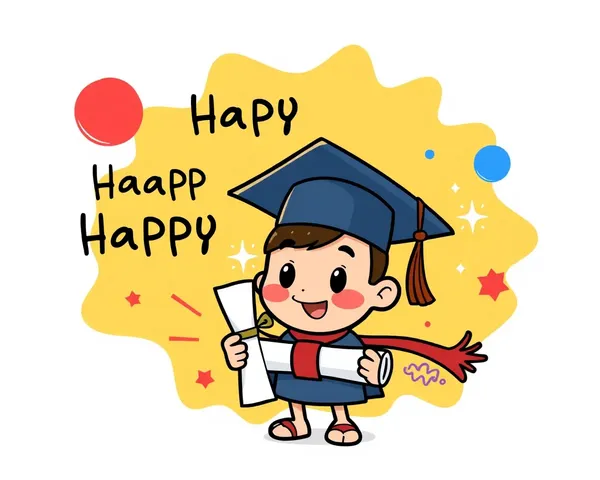 Playful Cartoon Character Celebrates Academic Success