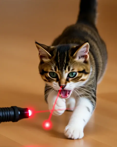 Playful Cat Chases Elusive Laser Pointer