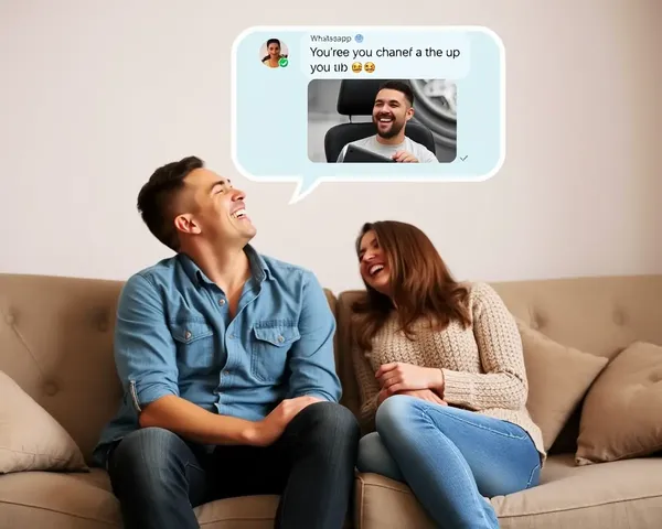 Playful Couple's WhatsApp Chat Bubble Laughter