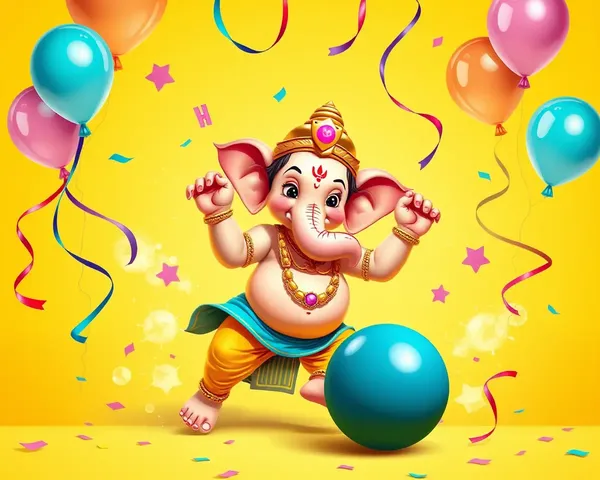 Playful Ganesha Playing with Ball Celebrates Nagara Panchami