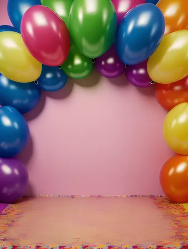 Playful Inflatable Birthday Balloon in Colorful Swirl