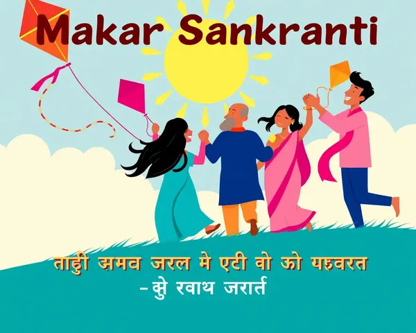 Playful Makar Sankranti Invitation Card in Marathi Scene