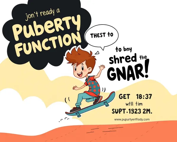 Playful Puberty Invitation with Skateboarding Cartoon Boy