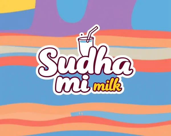 Playful Sudha Milk Logo Illustration on Colorful Background