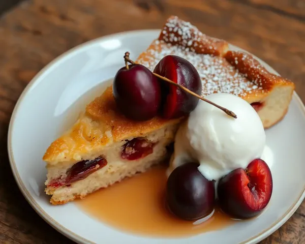 Plum Cake with Fresh Plums and Powdered Sugar